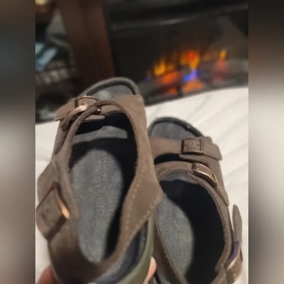 Birkenstock Tatami Brown Leather Slip On Sandals Size 7 Mens Removable Insole - Picture 8 of 11